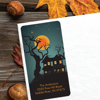 Etiqueta de Endereço de Retorno Noturno do Hallowe