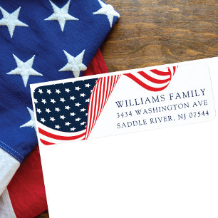 Etiqueta de Endereço de Retorno Patriótico de Estr