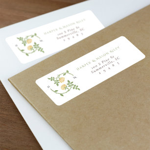 Etiqueta de Endereço de Retorno Personalizado Flor