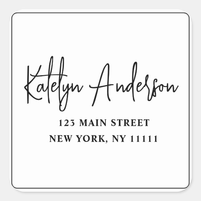 Etiqueta de Endereço de Retorno Quadrado Quadrado  (Frente)