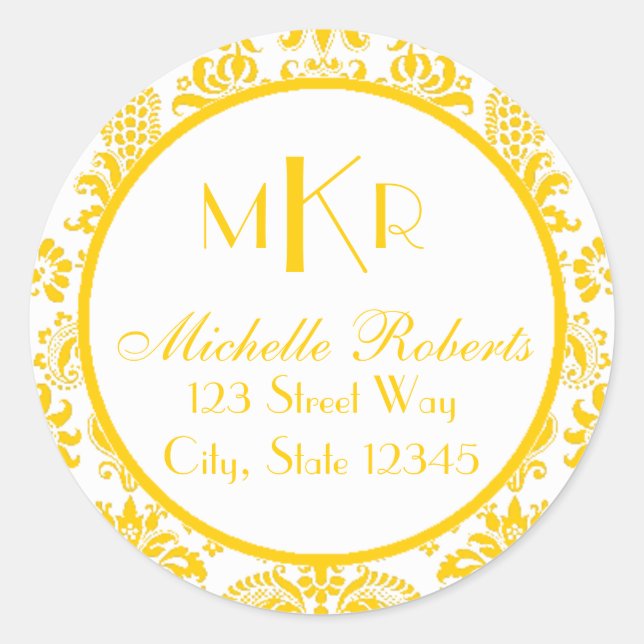 Etiqueta de Endereço de Retorno Redondo para Damas (Frente)