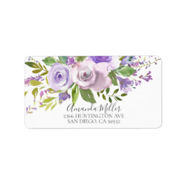 Etiqueta de Endereço de Retorno Roxo da primavera 