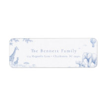Etiqueta de Endereço de Retorno Safari Blue Toile 
