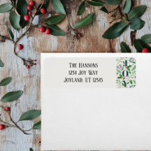 Etiqueta de endereço de retorno Santa e Joy 2