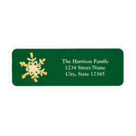 Etiqueta de Endereço de Retorno Verde em Floco de