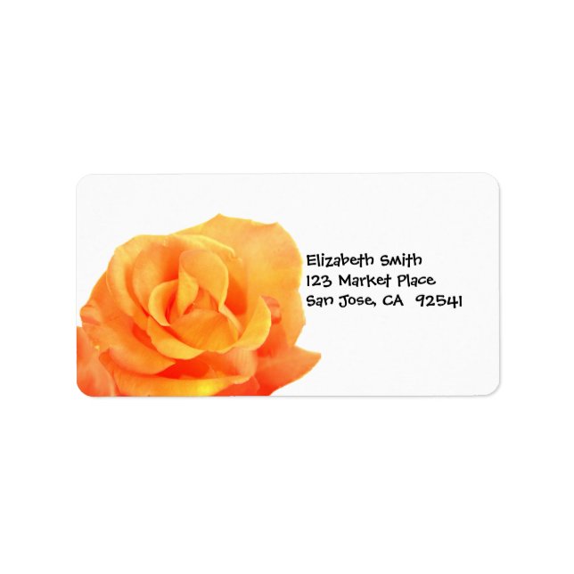 Etiqueta de Endereço de Rosa Laranja (Frente)