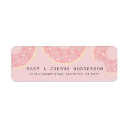 Etiqueta de Endereço de Rosquinha Rosa