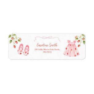 Etiqueta de Endereço de Roupas de Bebê Pink Coquet
