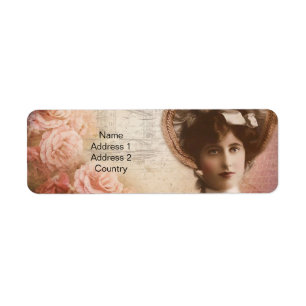 Etiqueta de Endereço de Senhora da Vintage