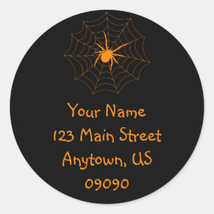 Etiqueta de endereço de Spiderweb (laranja/preto)