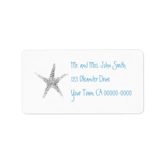 Etiqueta de Endereço de Starfish (B&W)
