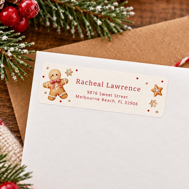 Etiqueta de Endereço de Troca de Biscoito de Natal (Return Address Label)