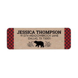 Etiqueta de Endereço de Xadrez Kraft do Urso Lumbe