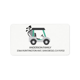 Etiqueta de Endereço do Carrinho de Golfe