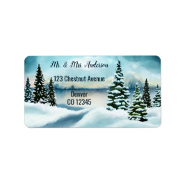 Etiqueta de Endereço do Casamento no inverno de Aq
