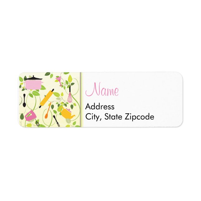 Etiqueta de endereço do Chá da cozinha (Frente)