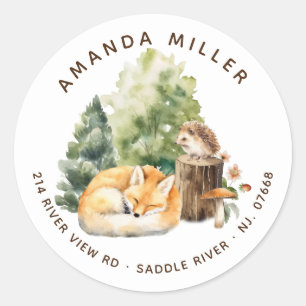 Etiqueta de endereço do Chá de fraldas Fox Delight