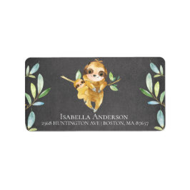 Etiqueta de Endereço do Chá Sloth Baby Boy