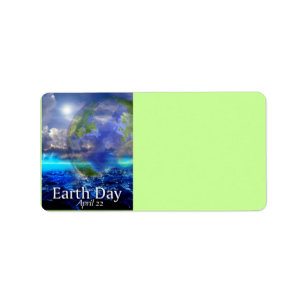 Etiqueta de endereço do Dia da Terra