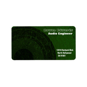 Etiqueta de endereço do Engenheiro de áudio