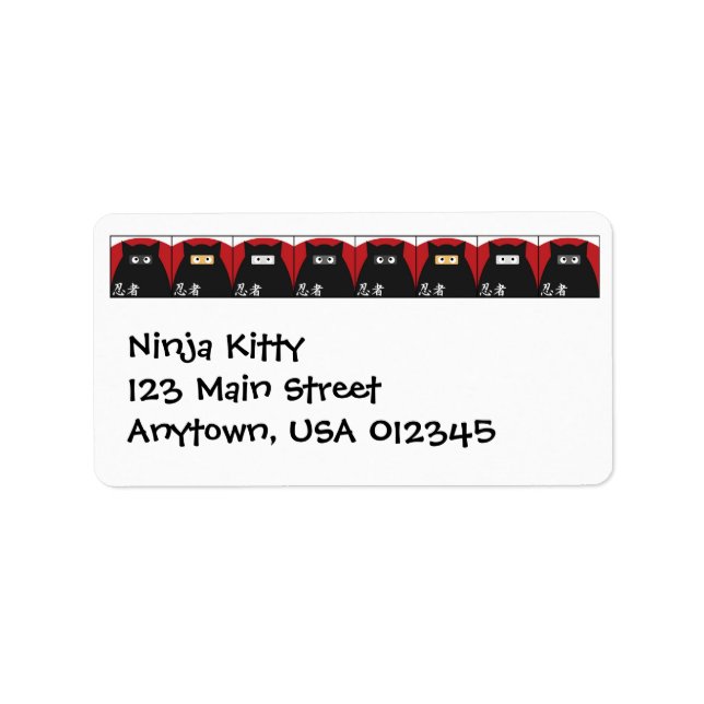 Etiqueta de Endereço do Gatinho Ninja (Frente)