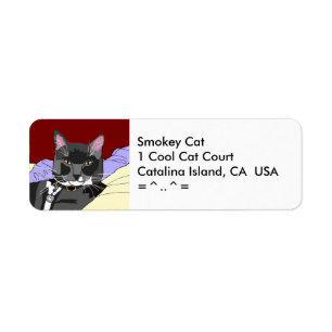 Etiqueta de endereço do gato de Smokey