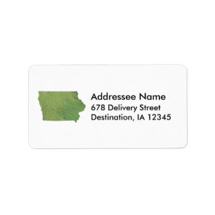Etiqueta de endereço do mapa de Iowa