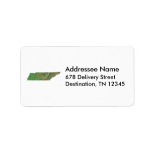 Etiqueta de endereço do mapa de Tennessee