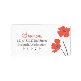 Etiqueta de Endereço do Poppy Blossom
