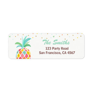 Etiqueta de endereço do remetente Aloha Luau