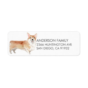 Etiqueta de endereço do remetente bonito do cão