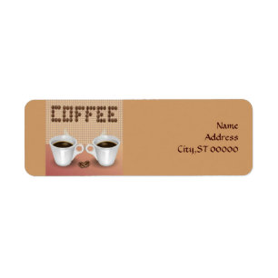 Etiqueta de endereço do remetente do café