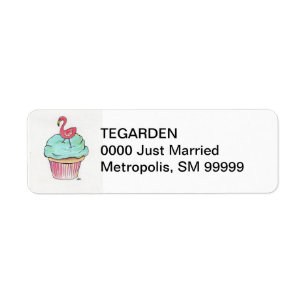 Etiqueta de endereço do remetente do cupcake do
