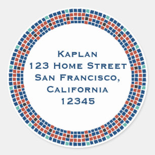 Etiqueta de endereço do remetente do mosaico da