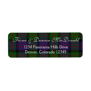 Etiqueta de endereço do remetente do Tartan de