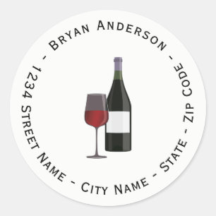 Etiqueta de endereço do remetente do vinho
