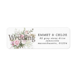 Etiqueta de endereço do remetente floral