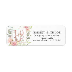 Etiqueta de endereço do remetente floral