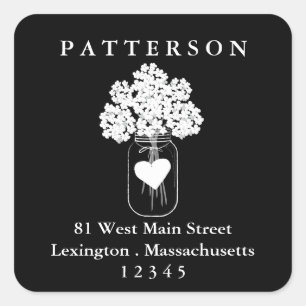 Etiqueta de endereço do remetente floral do frasc