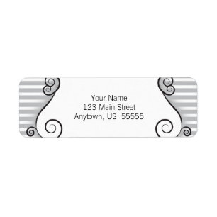 Etiqueta de endereço do remetente listrada