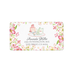 Etiqueta de endereço do remetente nupcial floral