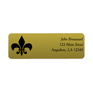 Etiqueta de endereço do remetente preta e Dourado