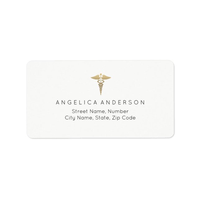 Etiqueta de Endereço do Símbolo de Cadubo Médico (Frente)