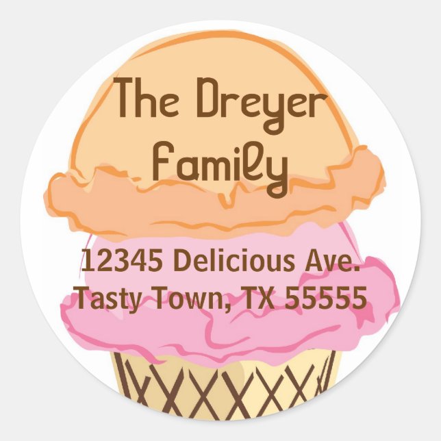 Etiqueta de Endereço do sorvete (Frente)