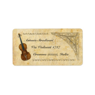 Etiqueta de endereço do violino