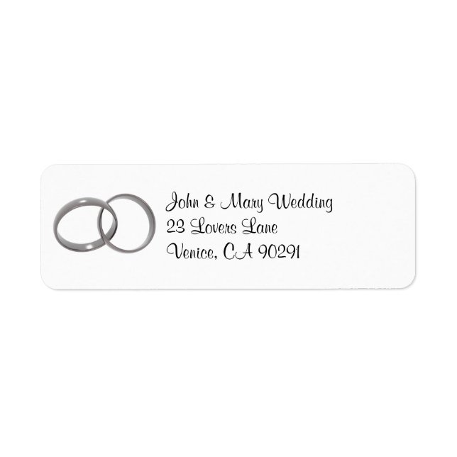 etiqueta de endereço dos anéis de casamento (Frente)
