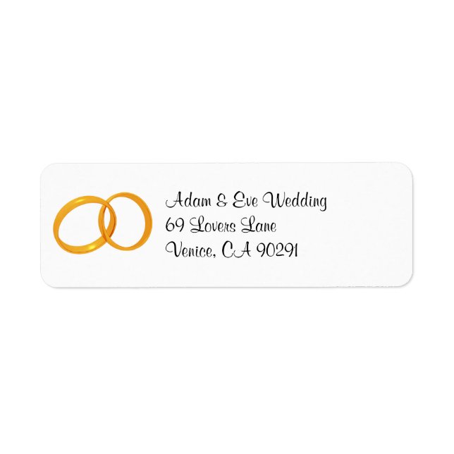 etiqueta de endereço dos anéis de casamento (Frente)