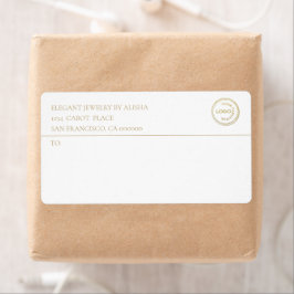 Etiqueta de Endereço Dourado do Logotipo de Empres