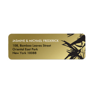 Etiqueta de Endereço Dourado do Oriental Bamboo