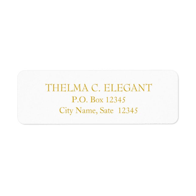Etiqueta de endereço Dourado e branco de devolução (Frente)
